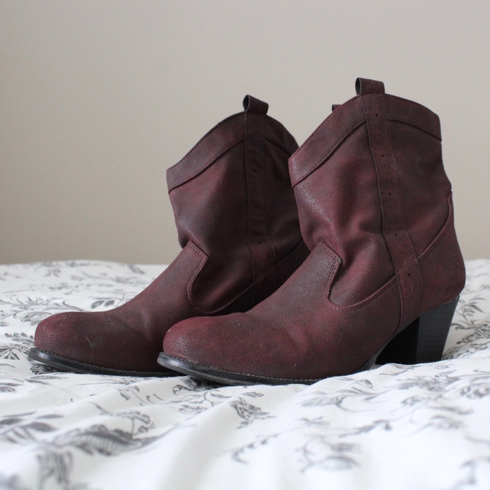 Style & Co Red Ankle Booties